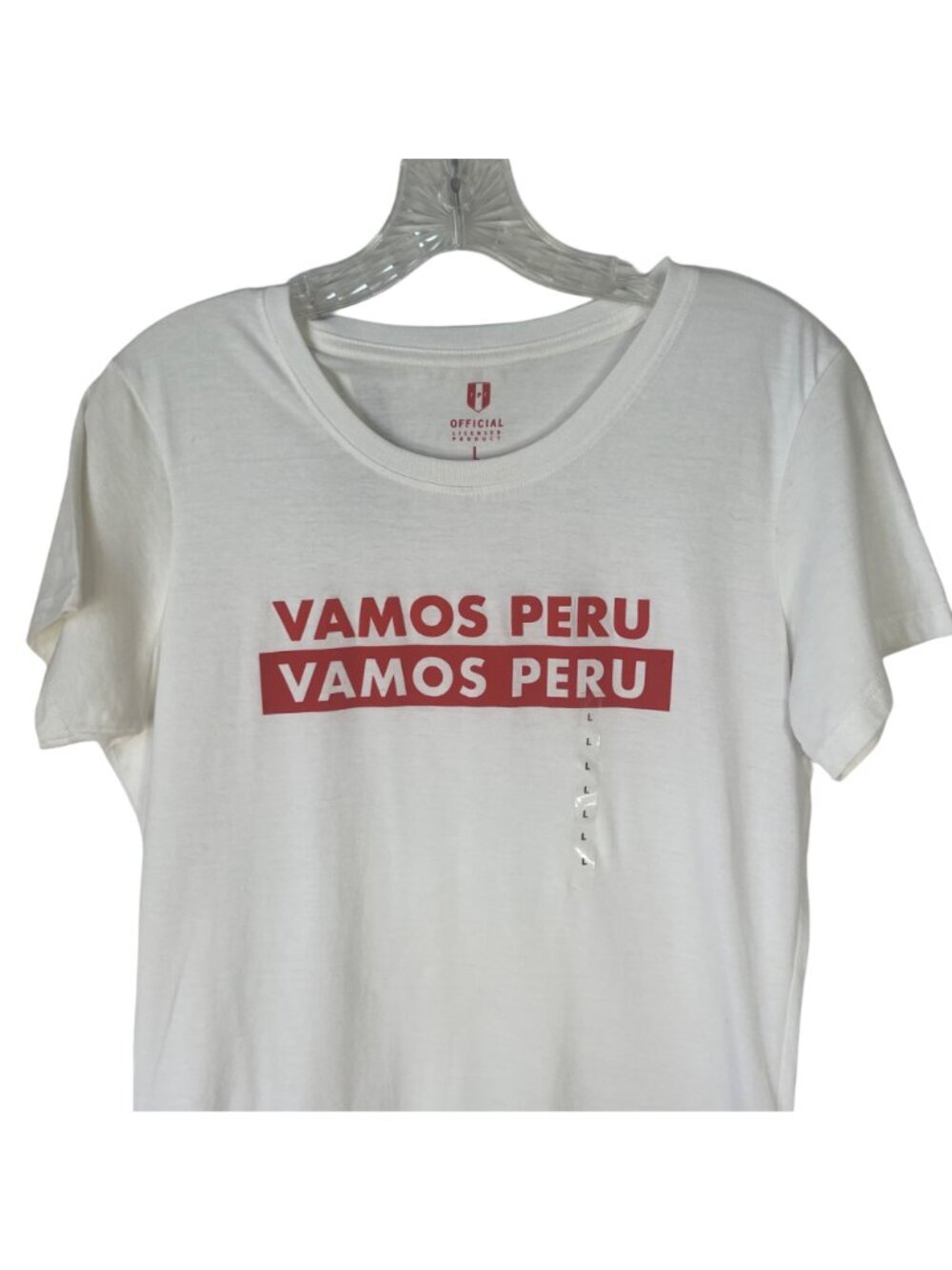 FPF Vamos Peru Soccer Futbol Tshirt Womens Large White New Official Licensed - Picture 3 of 11